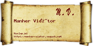 Manher Viátor névjegykártya